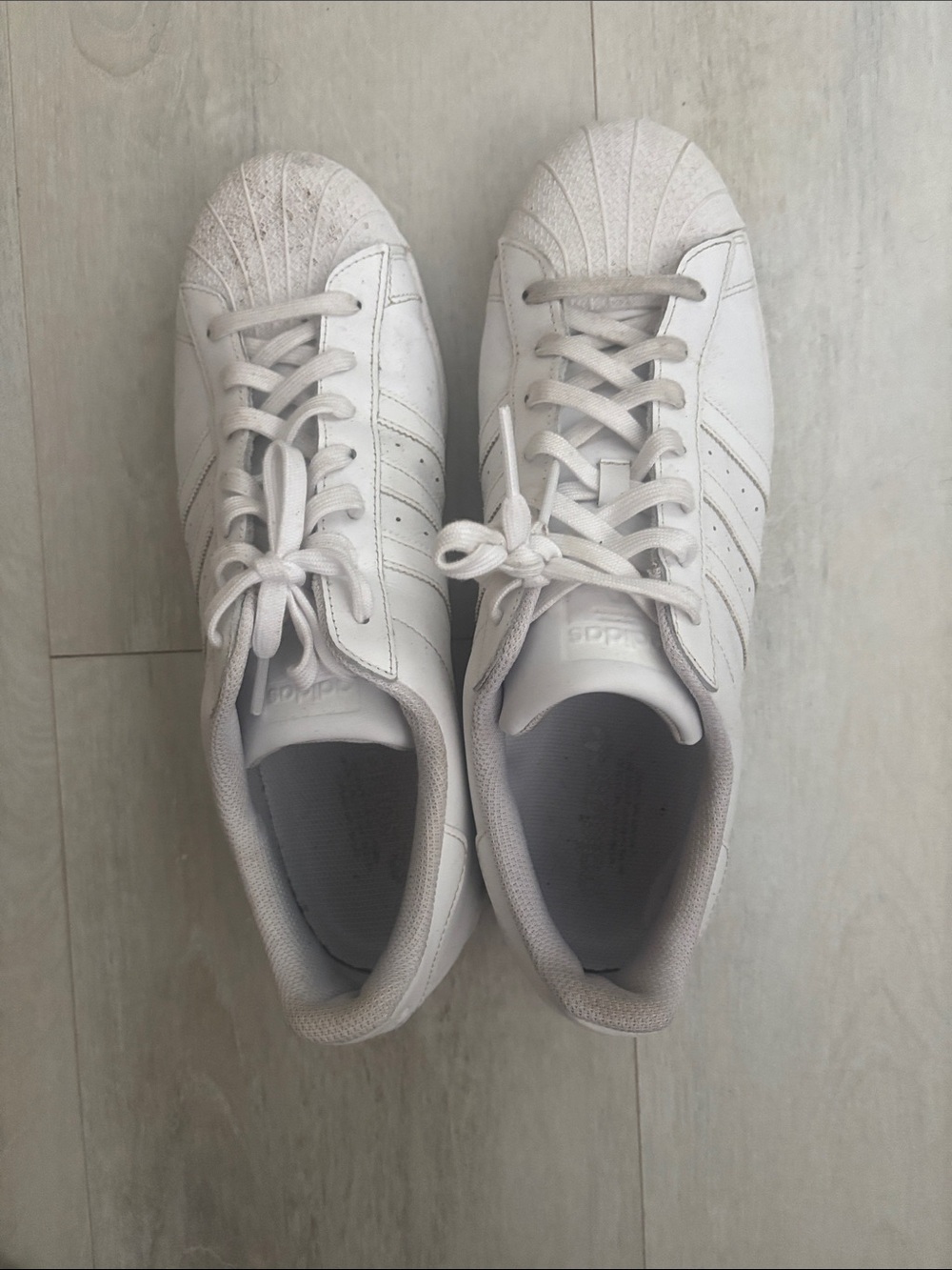 adidas White Shell-Toe Sneakers